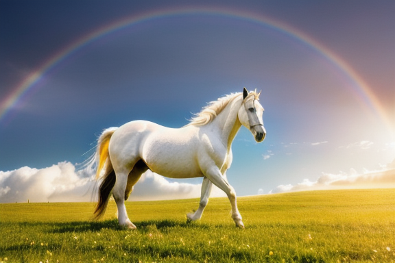 Sonhar com um cavalo branco em um prado sereno