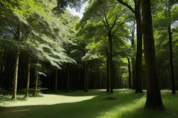 Landscape of a lush forest