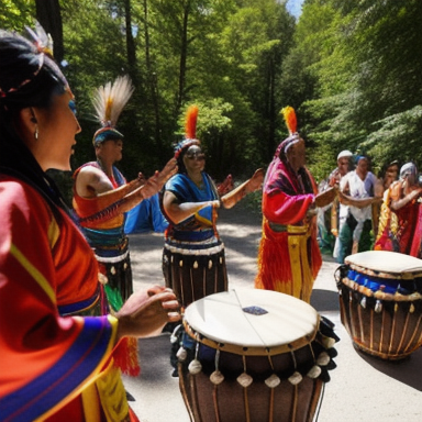 Shamans performing a traditional dance