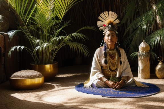 A shaman performing a healing ritual