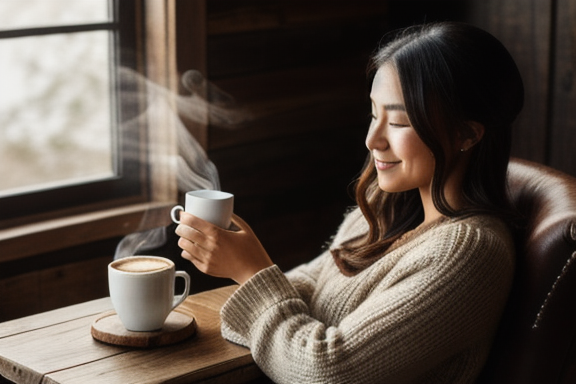 Person holding a cup of coffee