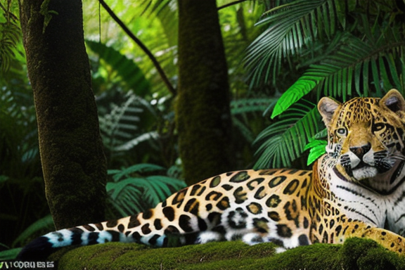 Jaguar in the rainforest