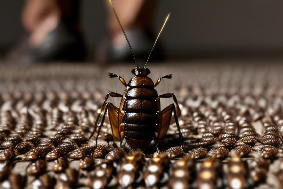 Person facing fears surrounded by symbolic cockroaches