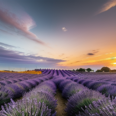 Lavender field at sunset